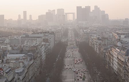 Área mostrando contaminación atmosférica